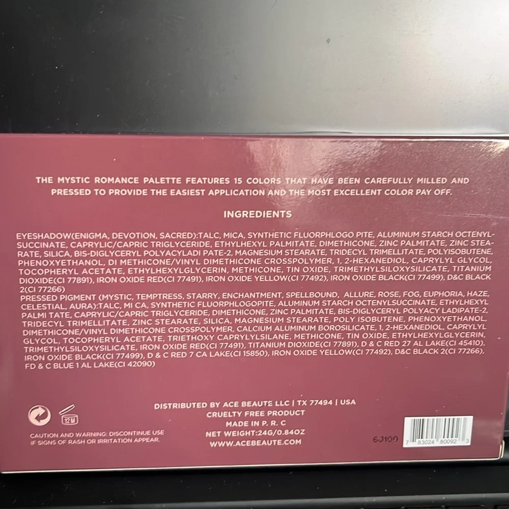 NIB‎ Ace Beaute Mystic Romance Eyeshadow Palette